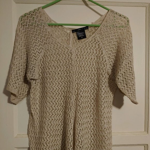 BOGO🎀Long Woven Tan Sweater- Size M - Picture 1 of 2